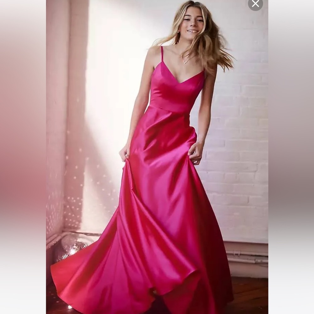 jules and cleo homecoming dresses & | | Jules Cleo Satin Davids Bridal Hot Pink Prom Dress Size 2 Cleo sequin